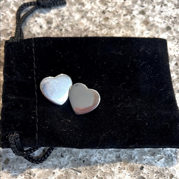 Sterling Silver Heart Earrings - Picture 2 of 3